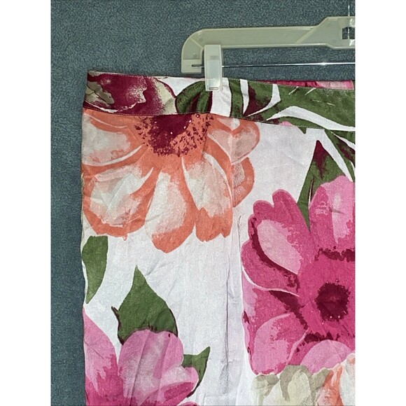 Womens Wide Leg Pants 26/28 Floral Flowy Boho Festival Indie Artsy Hippie Resort - Picture 3 of 10